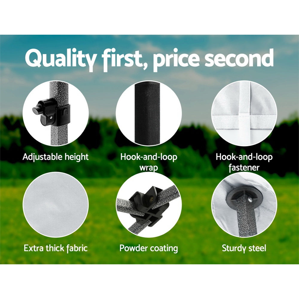 Gazebo Pop Up Marquee 3x6 Folding Tent Gazebos 500D Oxford Fabric White