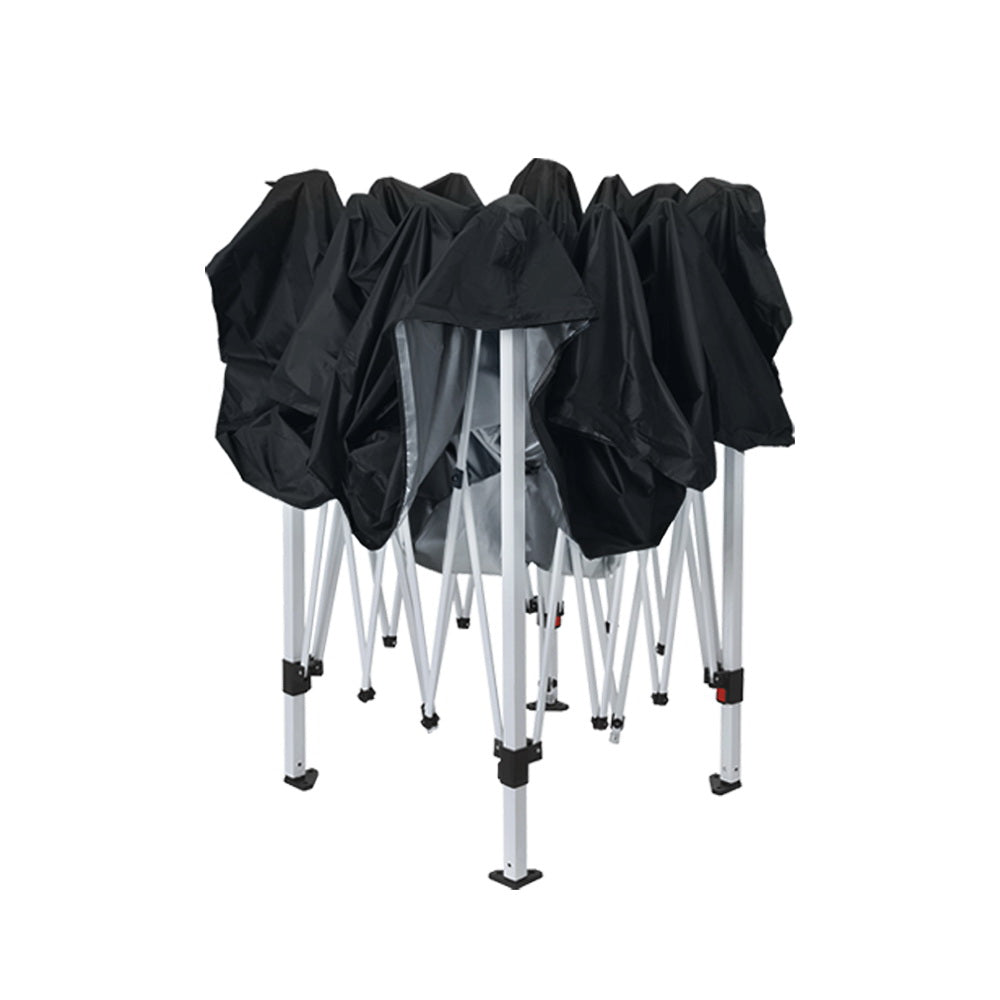 Gazebo Pop Up Marquee 3x3m Wedding Party Outdoor Camping Tent Canopy Shade Mesh Wall Black