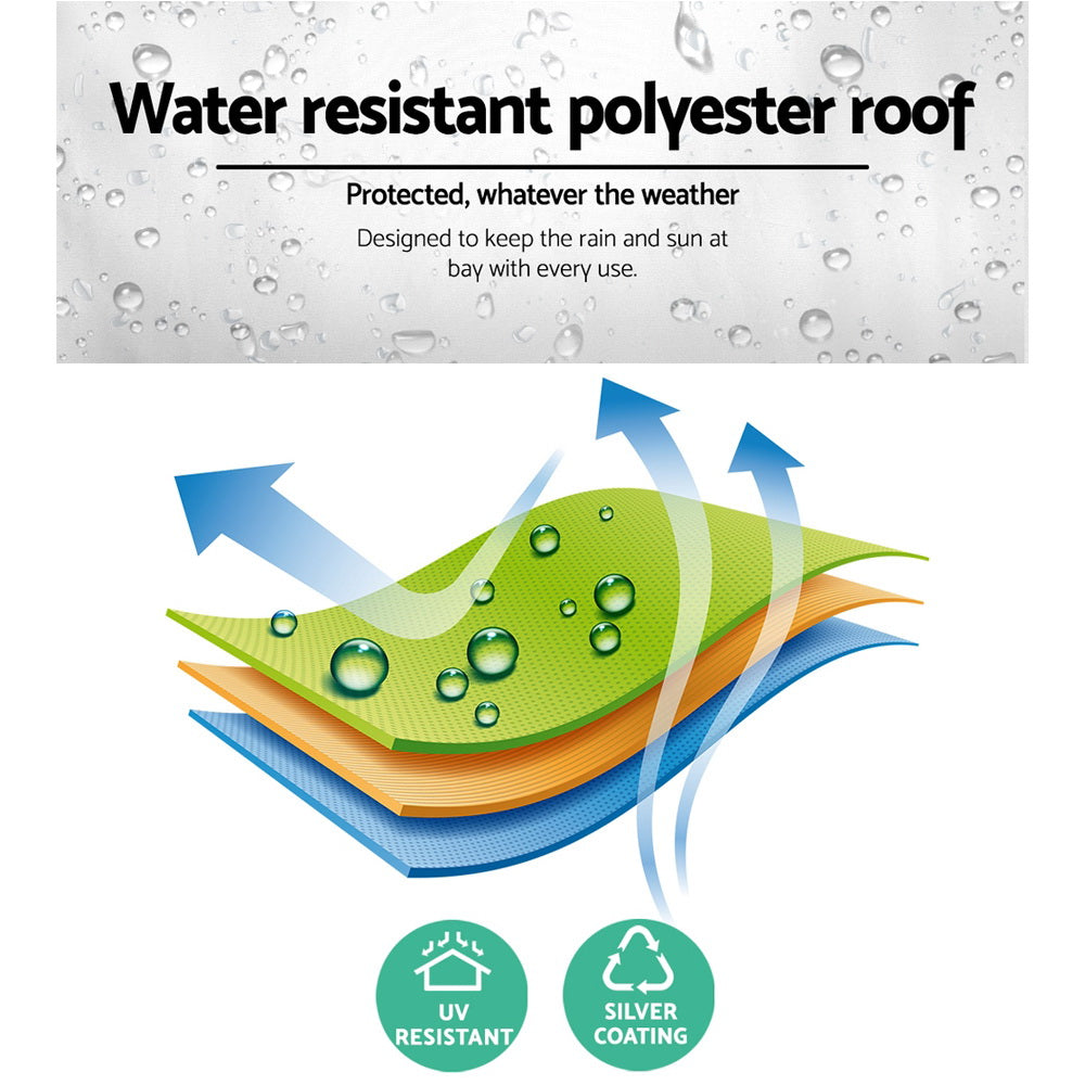 Gazebo Pop Up Marquee 3x3m Wedding Party Outdoor Camping Tent Canopy Shade Mesh Wall White