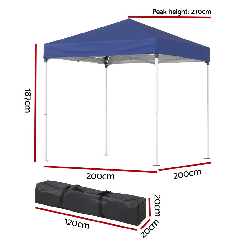 Gazebo 2x2m Outdoor Patio Garden Marquee Shade Blue