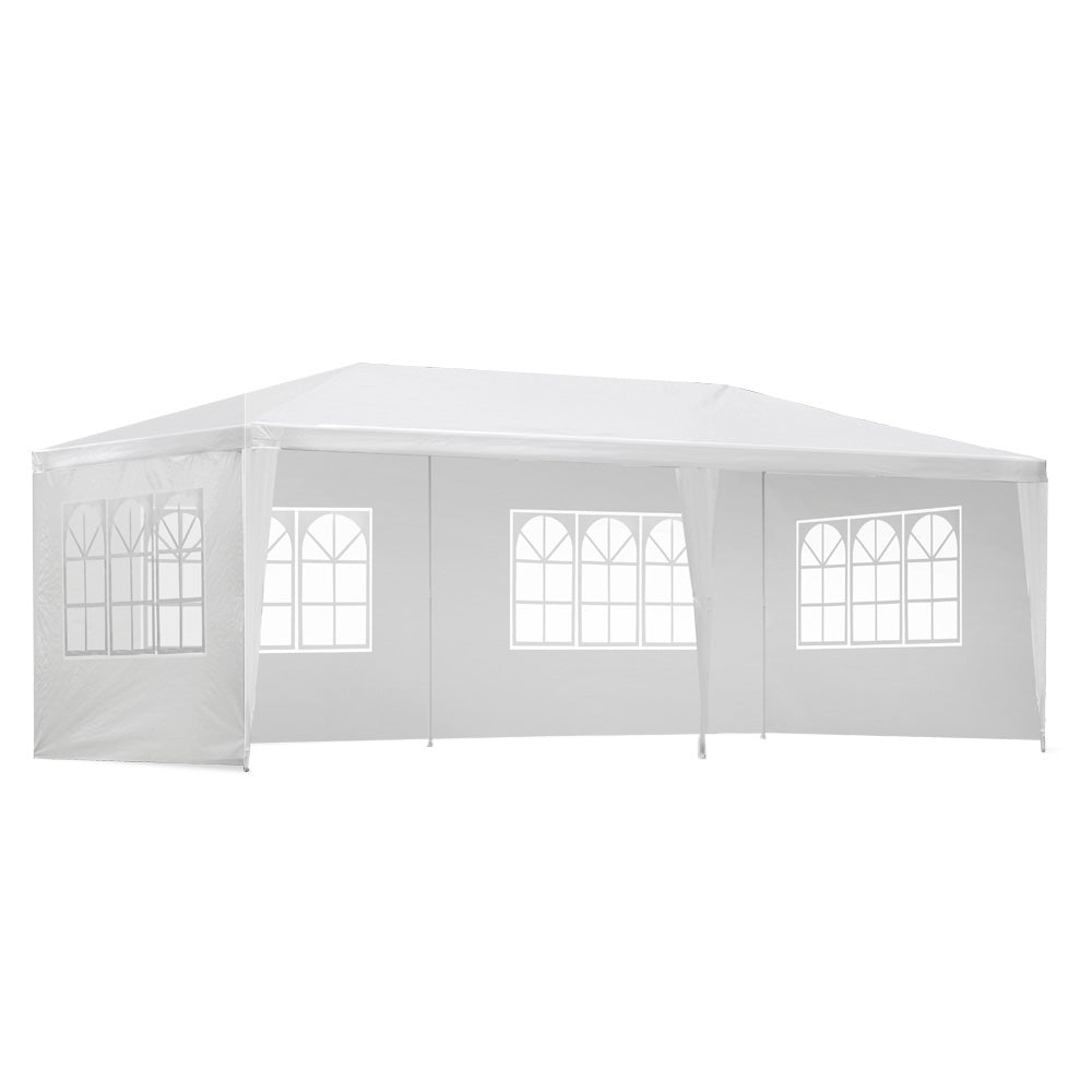 Gazebo 3x6m Marquee Wedding Party Tent Outdoor Camping Side Wall Canopy 4 Panel White