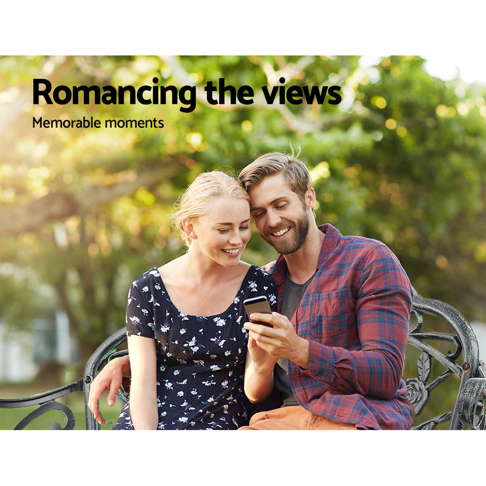 Outdoor Garden Bench Seat 100cm Cast Aluminium Patio Chair Vintage Green