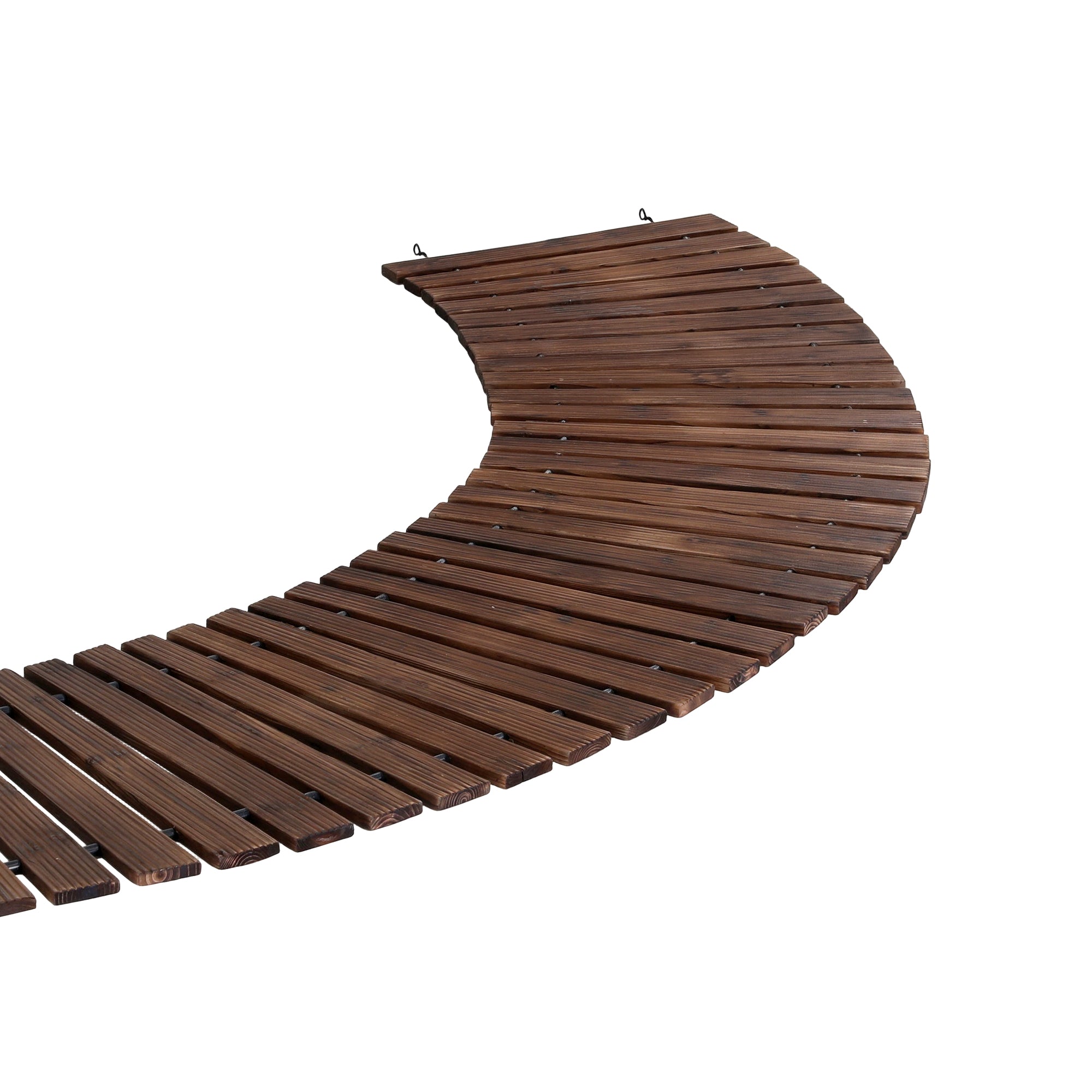 Gardeon 8FT Wooden Garden Pathway Roll-Out Curved Walkway Outdoor Backyard Charcoal Brown
