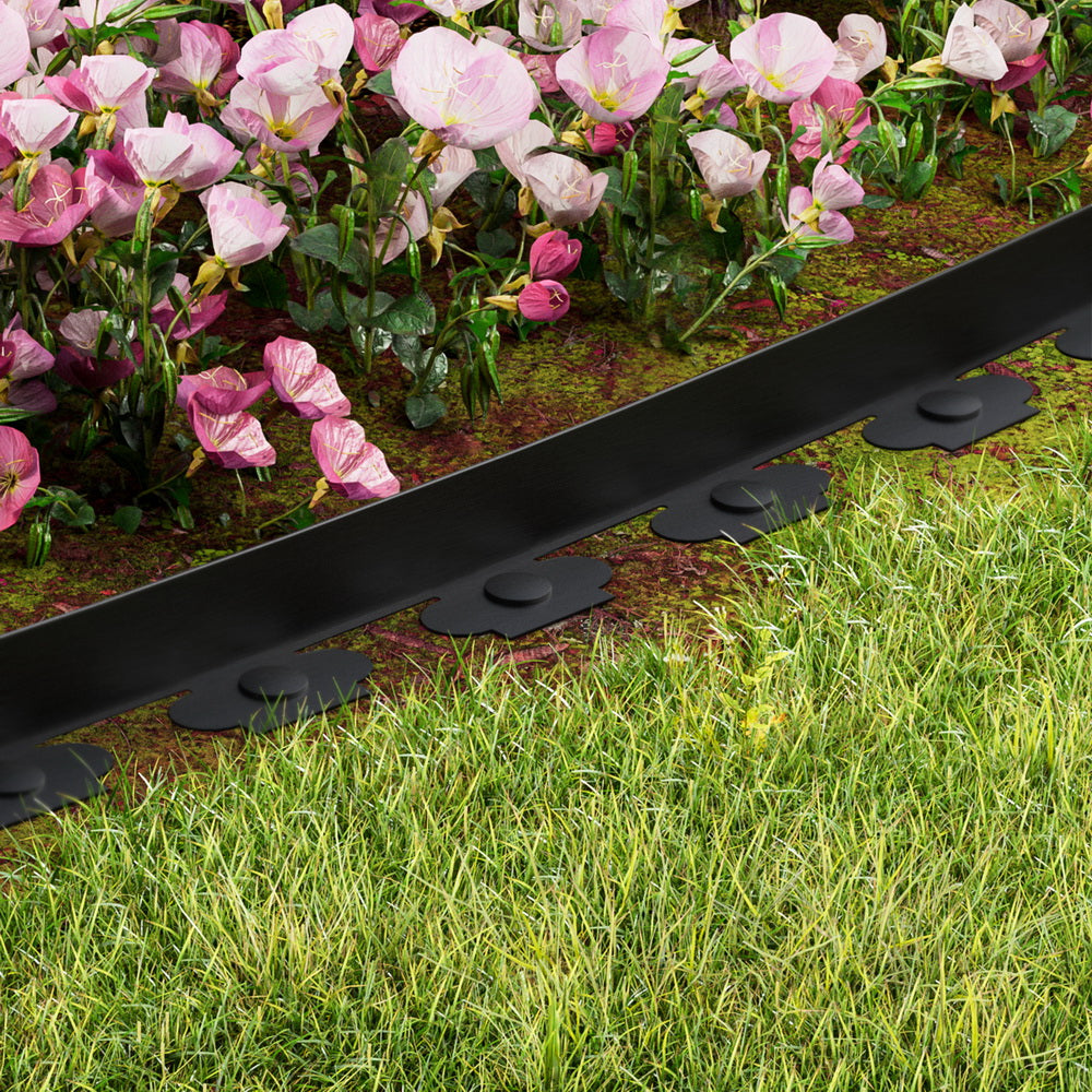 Green Fingers Garden Edging 5CM x 10M Border Support Landscape Edge Black X2