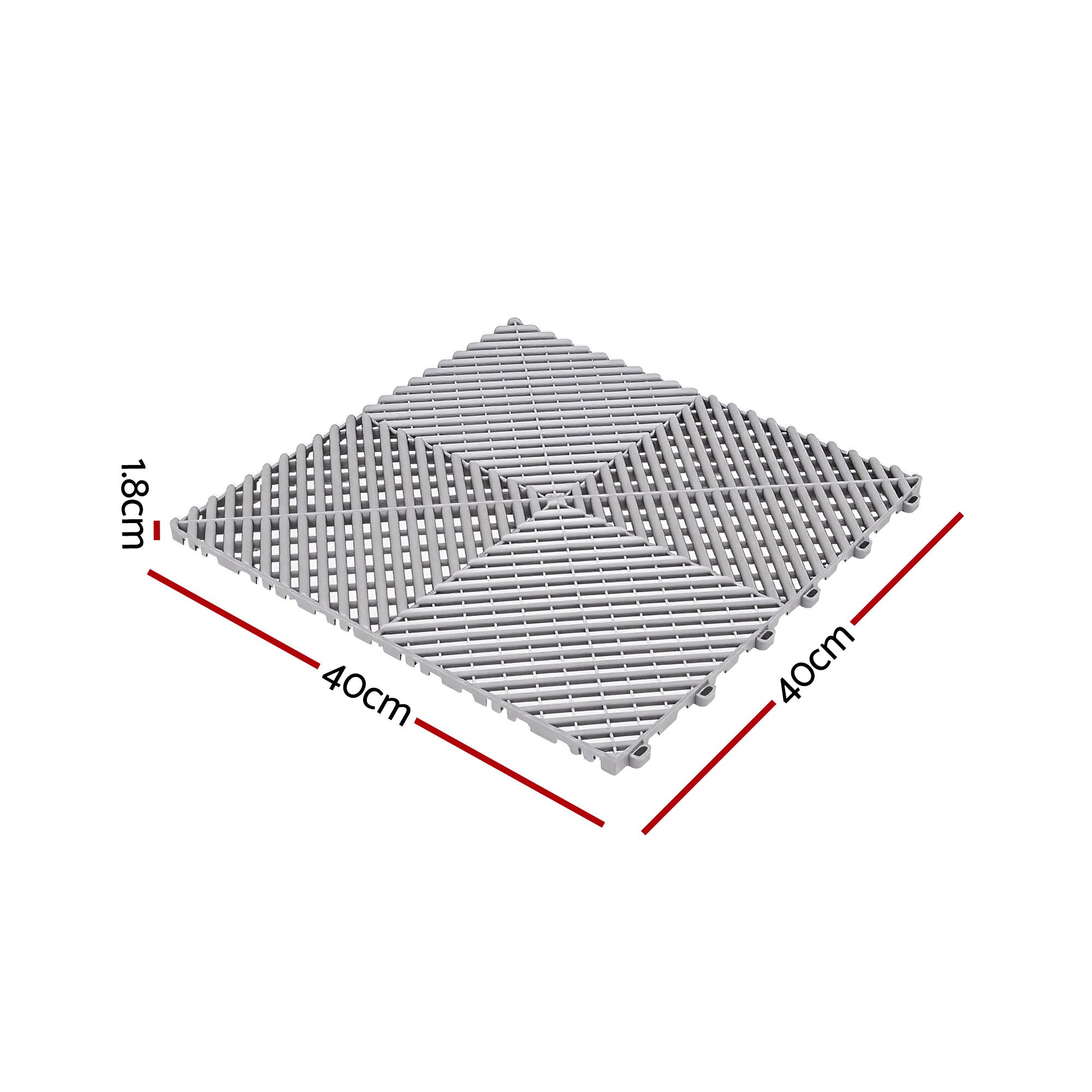 Giantz 20PCS Garage Floor Tiles Interlocking Drainage Non-Slip Tiles Heavy Duty for Workshop Grey