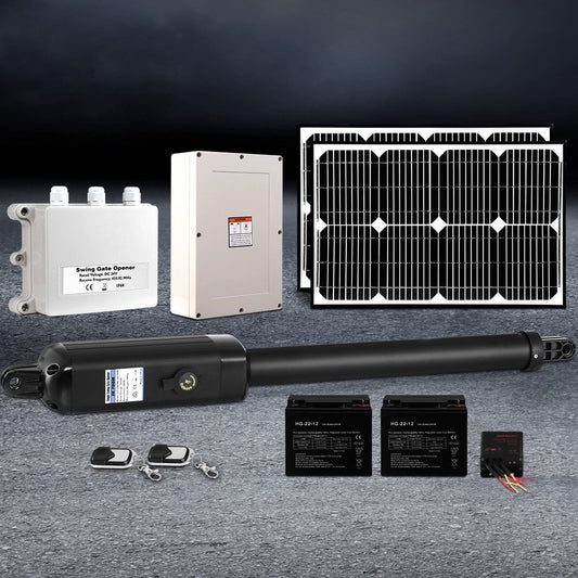 Lockmaster Single Swing Gate Opener 600KG 40W Solar Panel