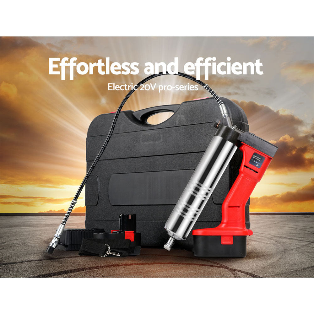 Grease Gun Cordless 20v 450g 9000PSI 76cm Hose Electric Battery Cartridge