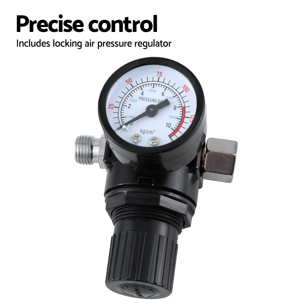 2PC HVLP Spray Gun Paint Gun Gravity Feed 0.8mm 1.4,mm Nozzles Included