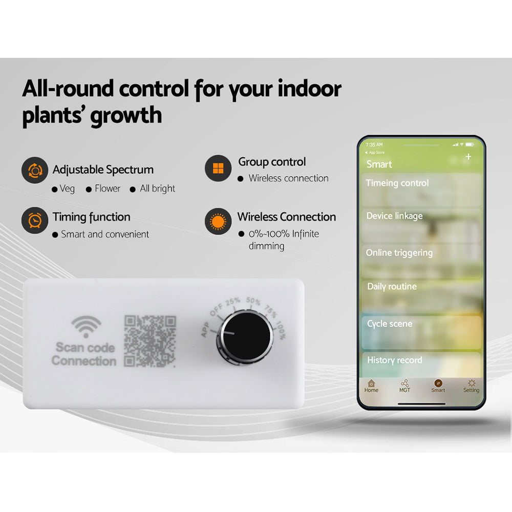 Green Fingers Grow Tent Light Kit 100x100x200CM 4500W LED Full Spectrum