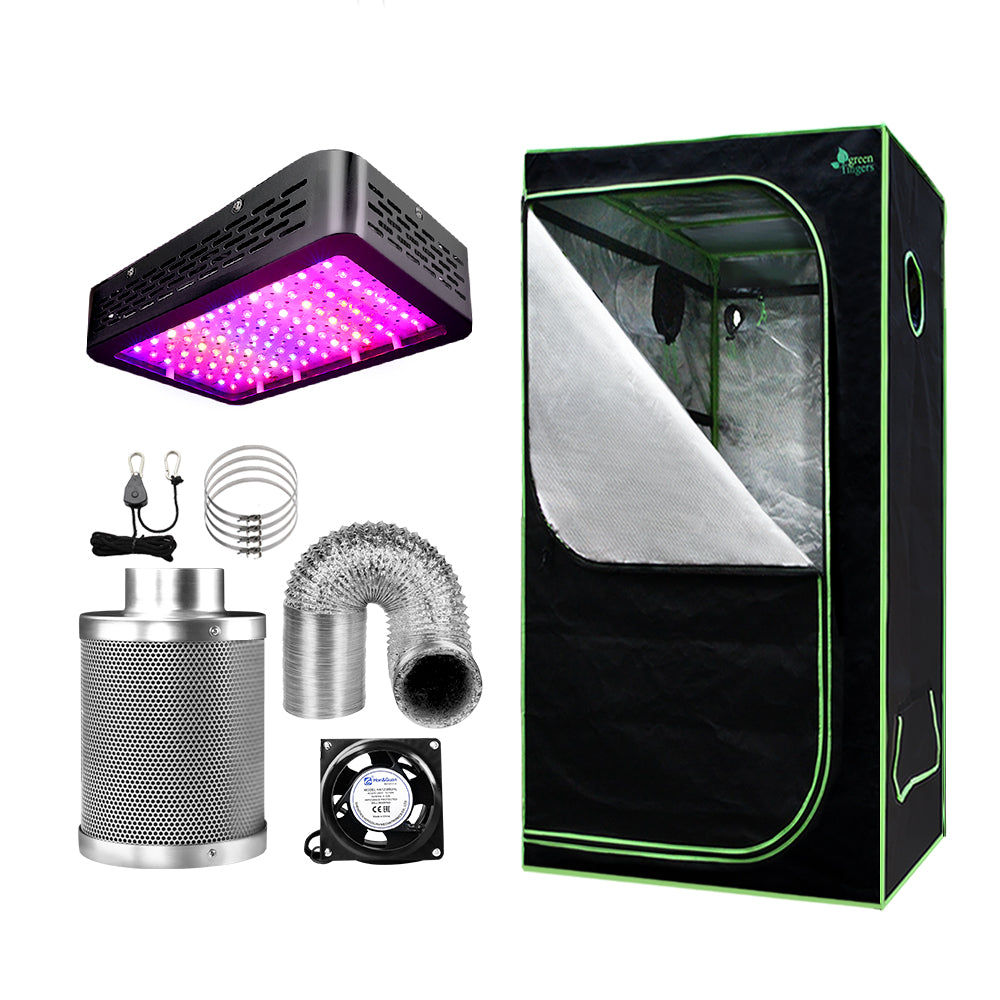 Green Fingers Grow Tent Light Kit 80x80x160CM 1000W LED 4 Vent Fan,Green Fingers Grow Tent Light Kit LED 1000W Full Spectrum 4 Vent 80x80x160CM
