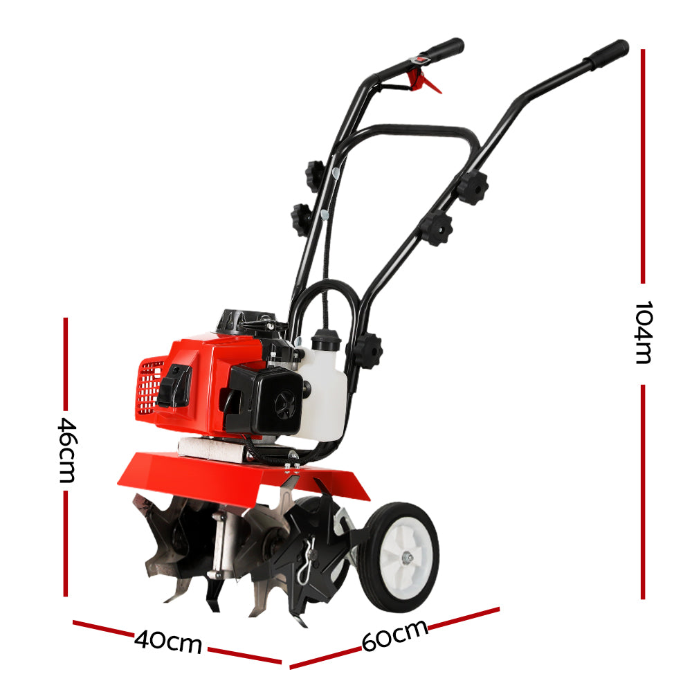 88CC Tiller Garden Cultivator Rototiller 4 Blades Soil Plower Rotary Hoe