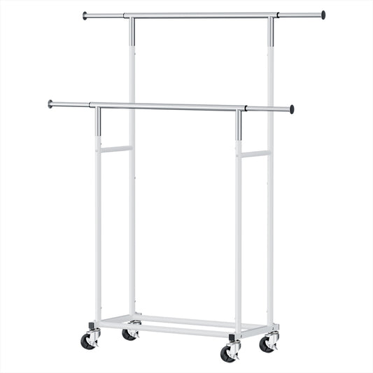 Artiss Clothes Rack Double Rod Airer Rail Coat Stand Adjustable Hanger