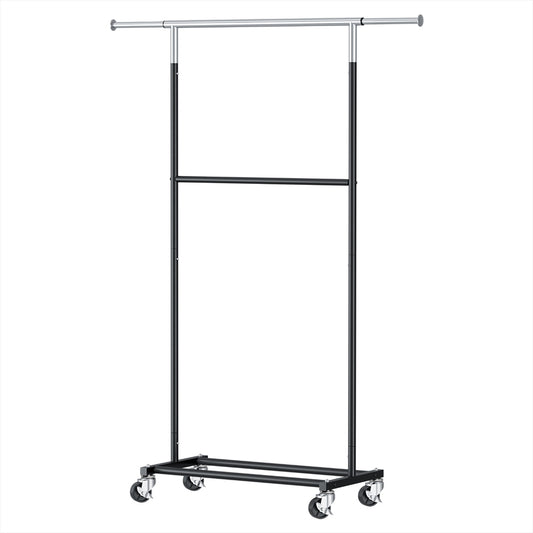 Artiss Clothes Rack Double Rod Airer Rail Coat Stand Adjustable Hanger