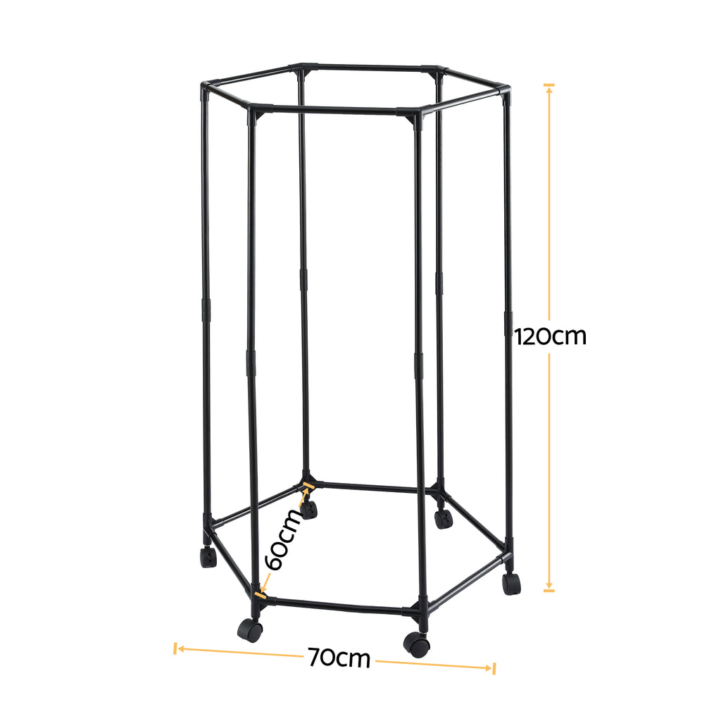 Artiss Clothes Rack Airer Rail Coat Stand Wheels 6 Rods