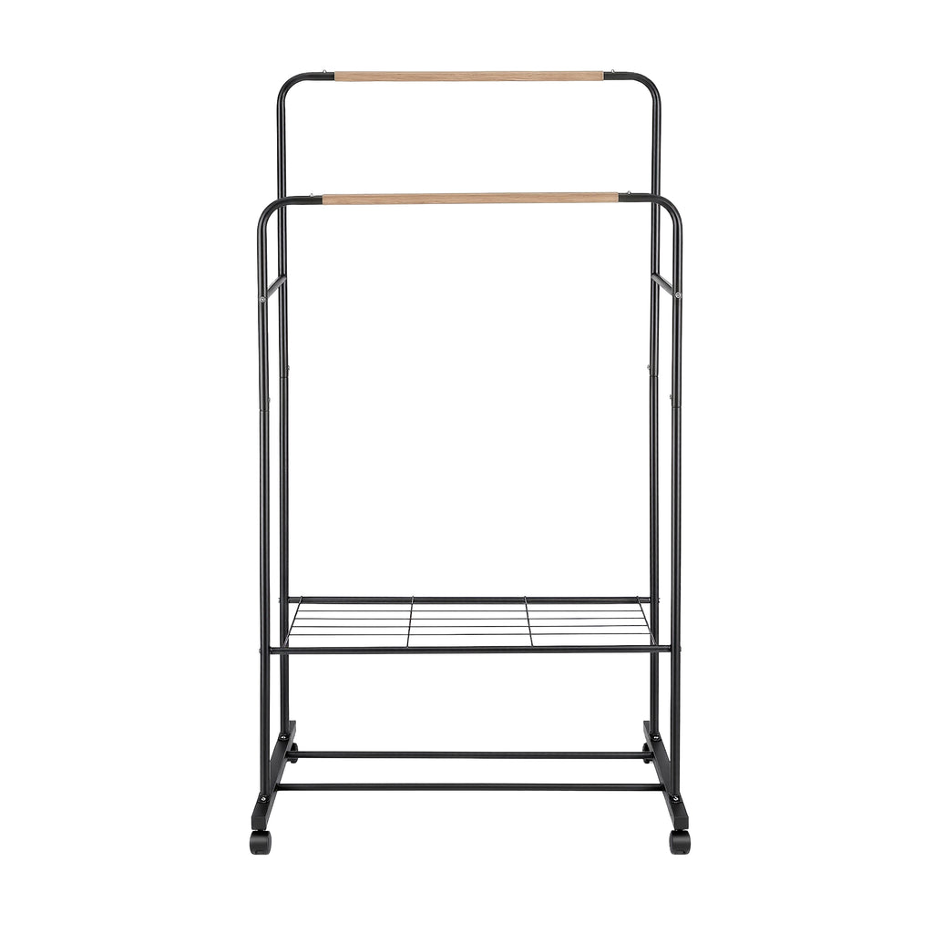 Artiss Clothes Rack Double Rod Airer Rail Coat Stand Hanger Storage Shelf