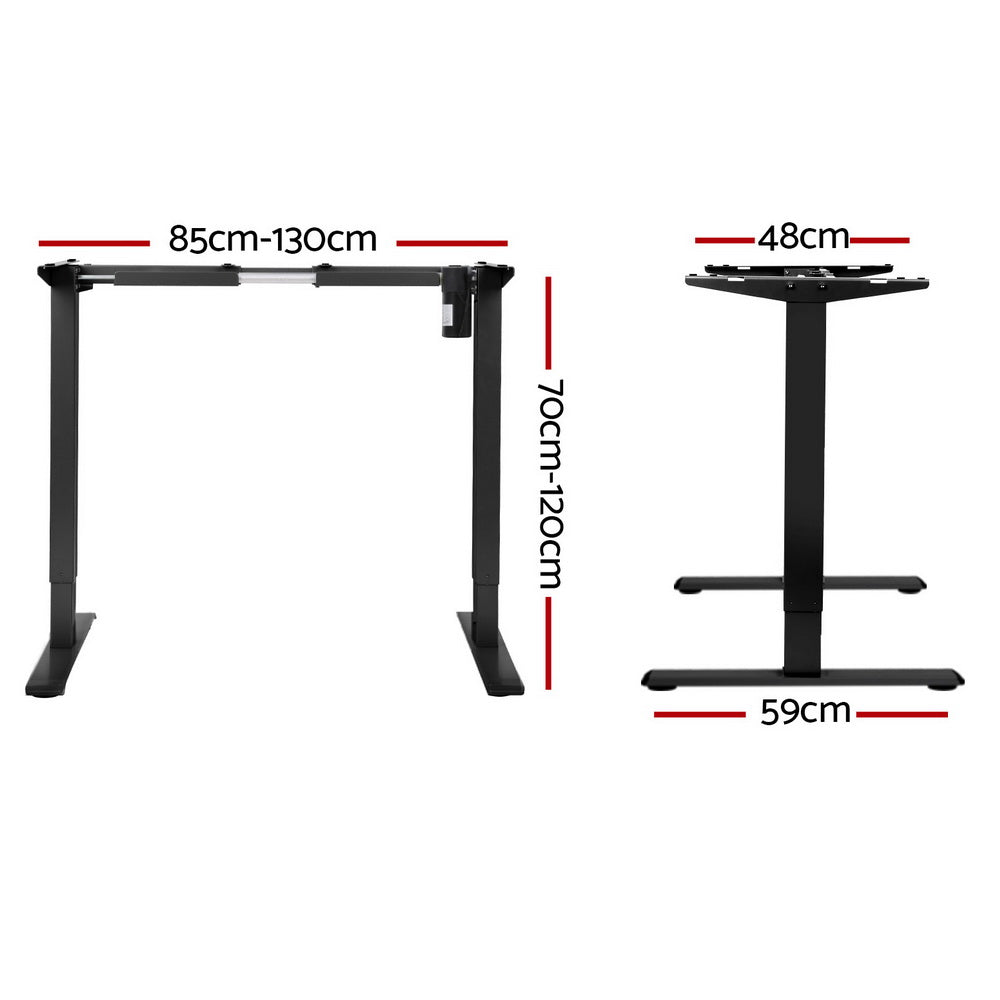 Electric Standing Desk Frame Only Height Adjustable 70KG Load Black