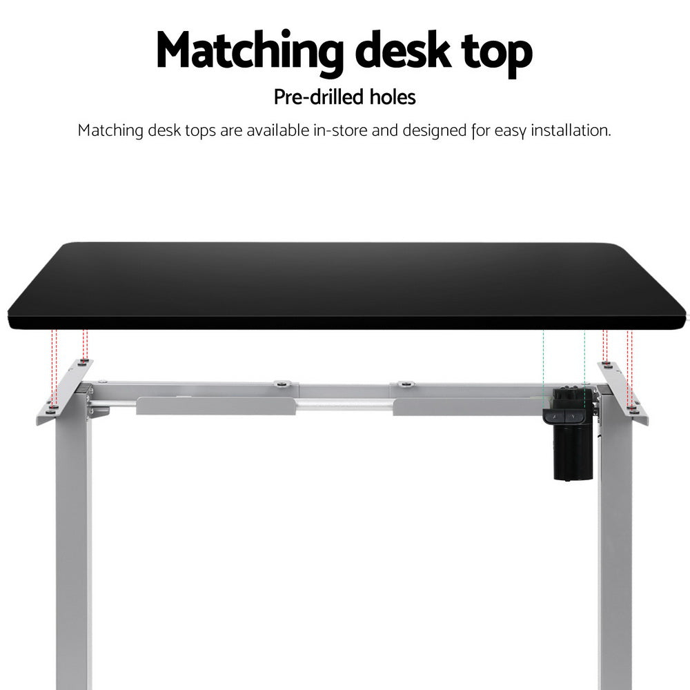 Electric Standing Desk Frame Only Height Adjustable 70KG Load Grey