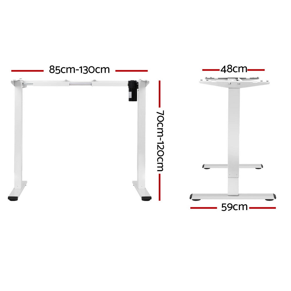 Electric Standing Desk Frame Only Height Adjustable 70KG Load White