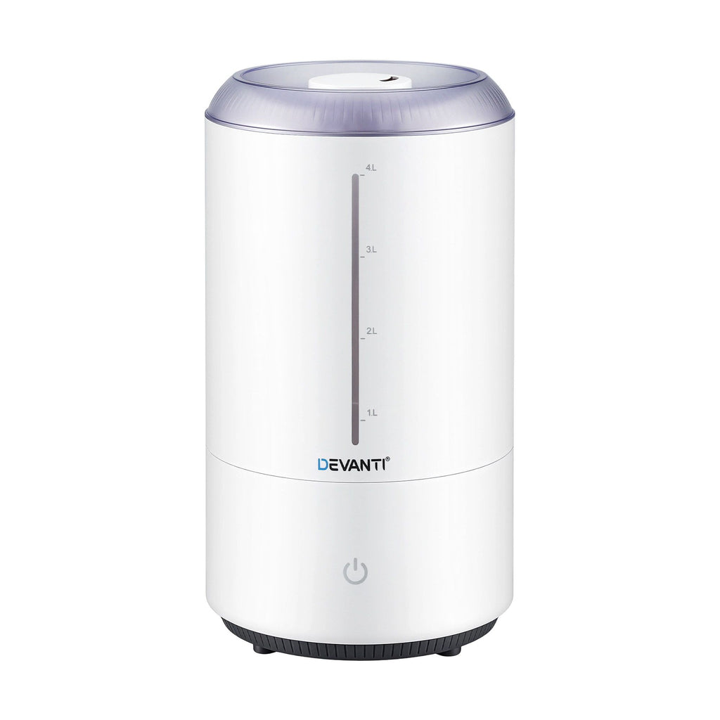 Devanti Ultrasonic Humidifier Aroma Diffuser Top Fill Quiet Bedroom 4L White