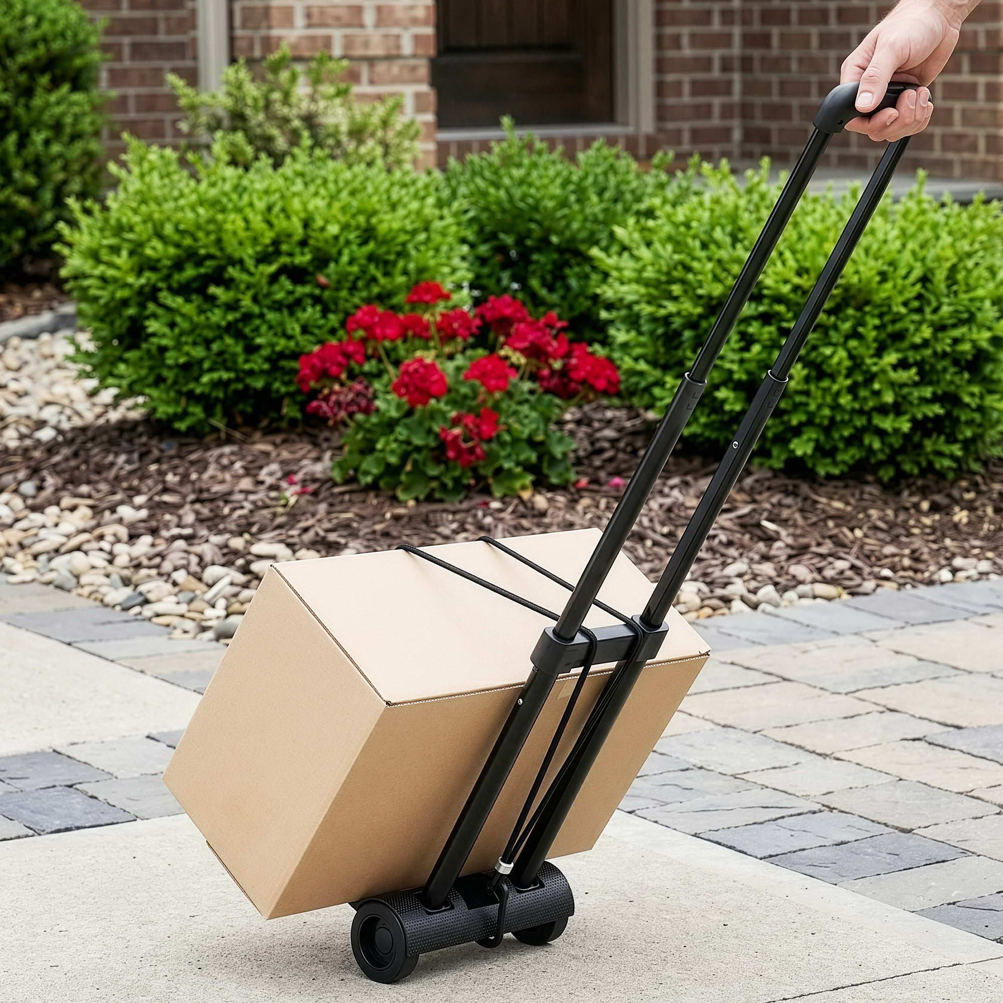 Giantz Folding Trolley Portable Hand Truck Lightweight Travel Luggage Black