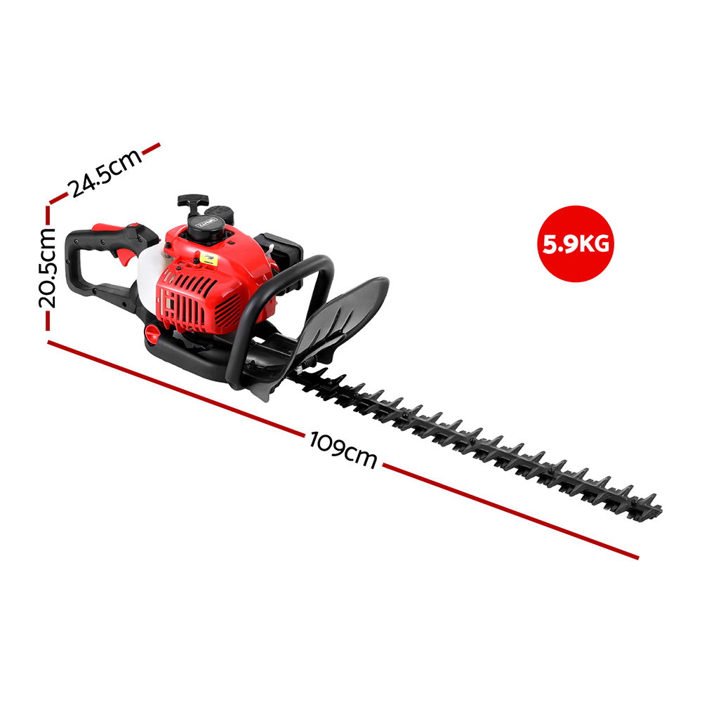 25.4CC Petrol Hedge Trimmer 24 Dual Blade Tree Grass Garden Tool
