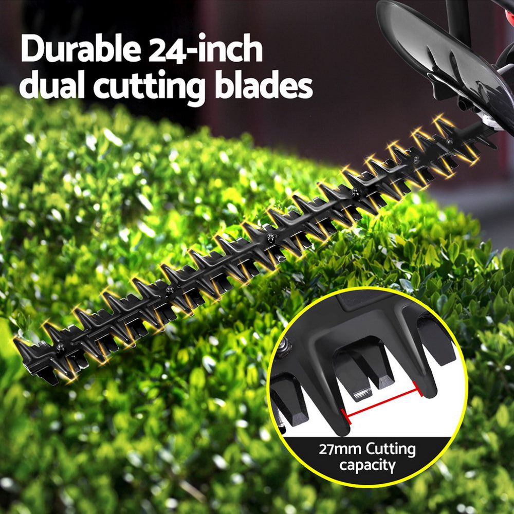 25.4CC Petrol Hedge Trimmer 24 Dual Blade Tree Grass Garden Tool