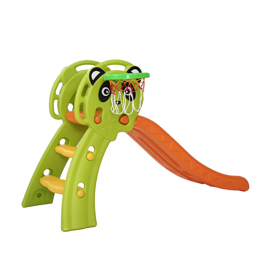 Kids Slide Set Basketball Hoop Indoor Outdoor Playground Toys 100cm Orange