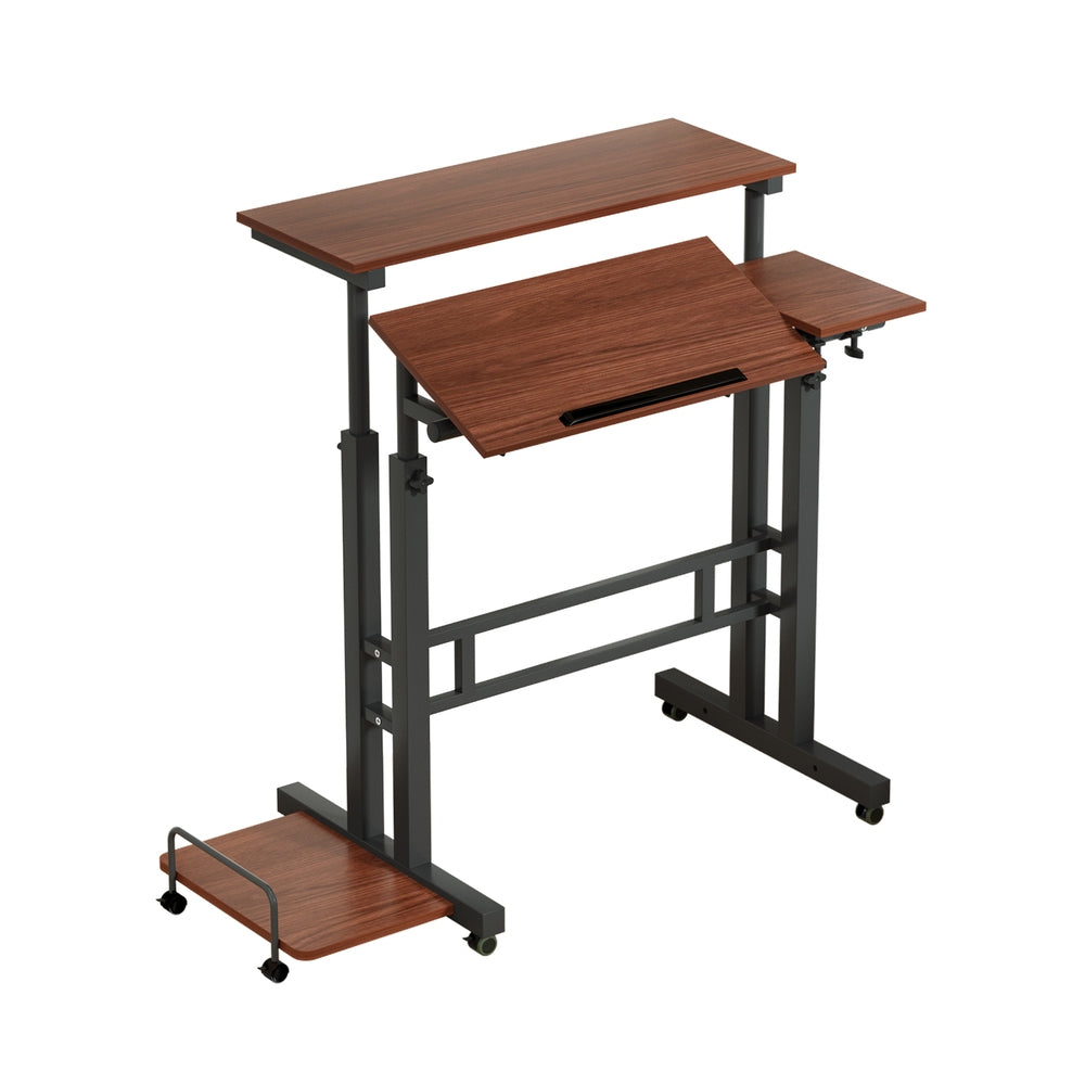 Laptop Desk Table Adjustable Dark Wood 80CM