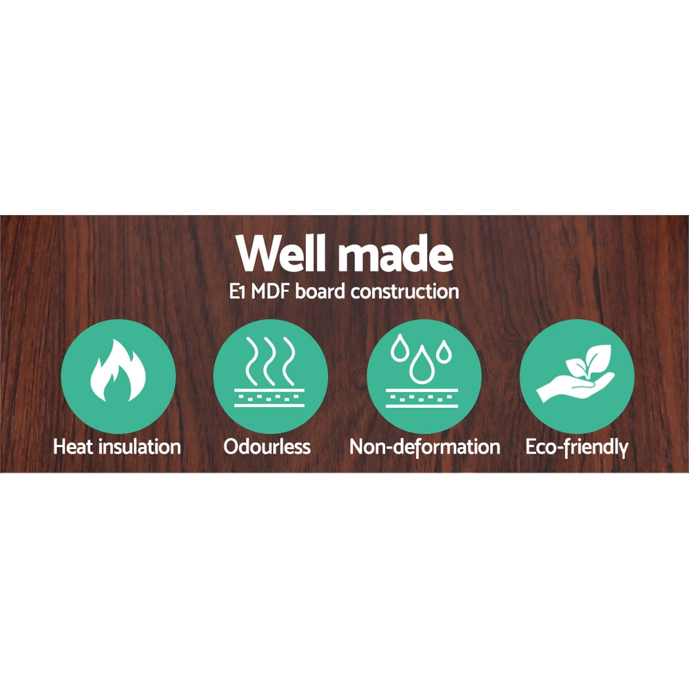 Floor Lamp 3 Tier Shelf Storage LED Light Stand Home Room Pattern Brown