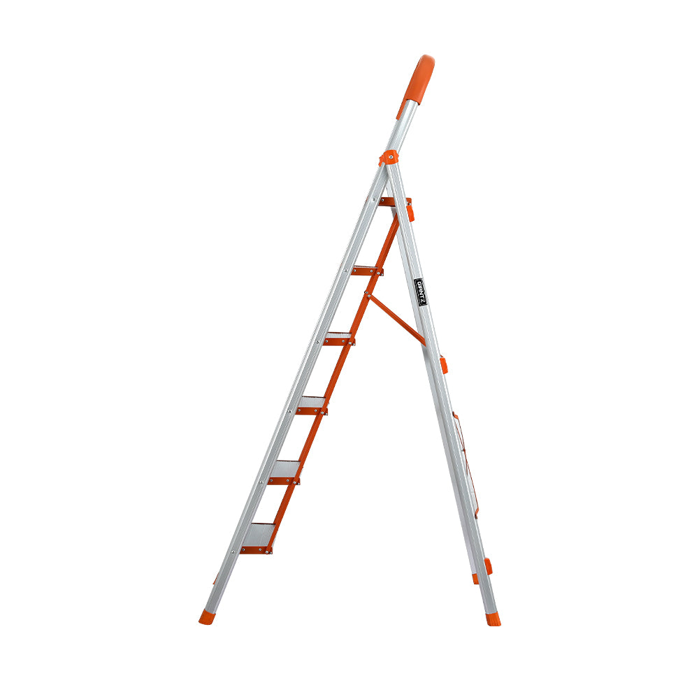 6 Step Ladder Multi-Purpose Folding Aluminium Light Weight Non Slip Platform
