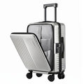 Wanderlite 20" Luggage Suitcase Front Pocket Travel Carry On Dual TSA Silver