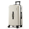 Wanderlite 28" Trunk Luggage Suitcase Travel 5 Wheels Type-C Port TSA Smoky White