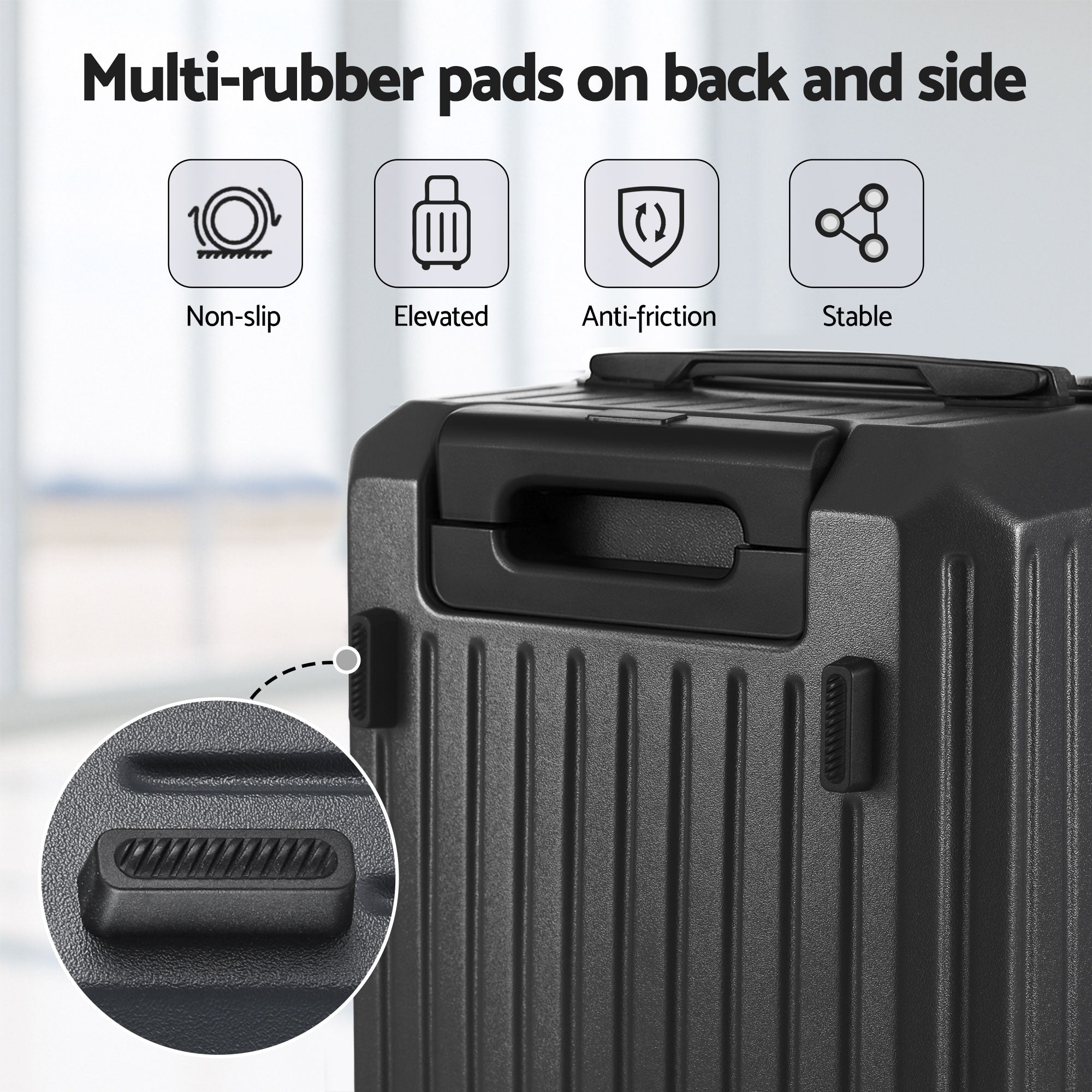 Wanderlite 20" Trunk Luggage Suitcase Travel Carry On TSA Lock Black