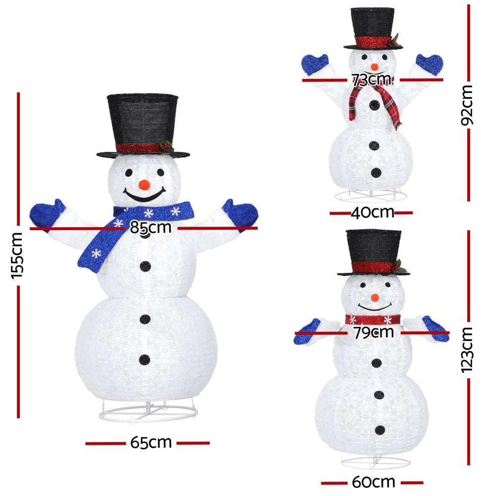 3 PCS Christmas Lights 330 LED Fairy Light Snowman Decorations