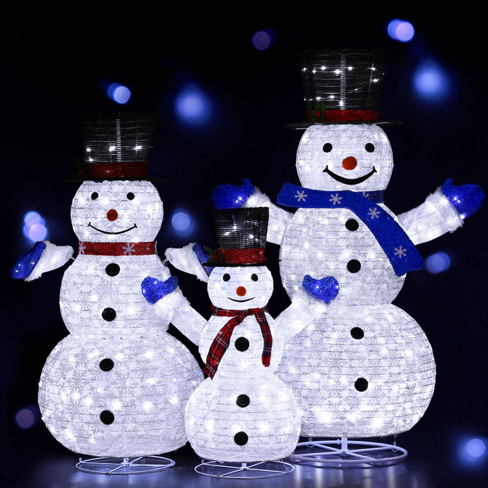 3 PCS Christmas Lights 330 LED Fairy Light Snowman Decorations
