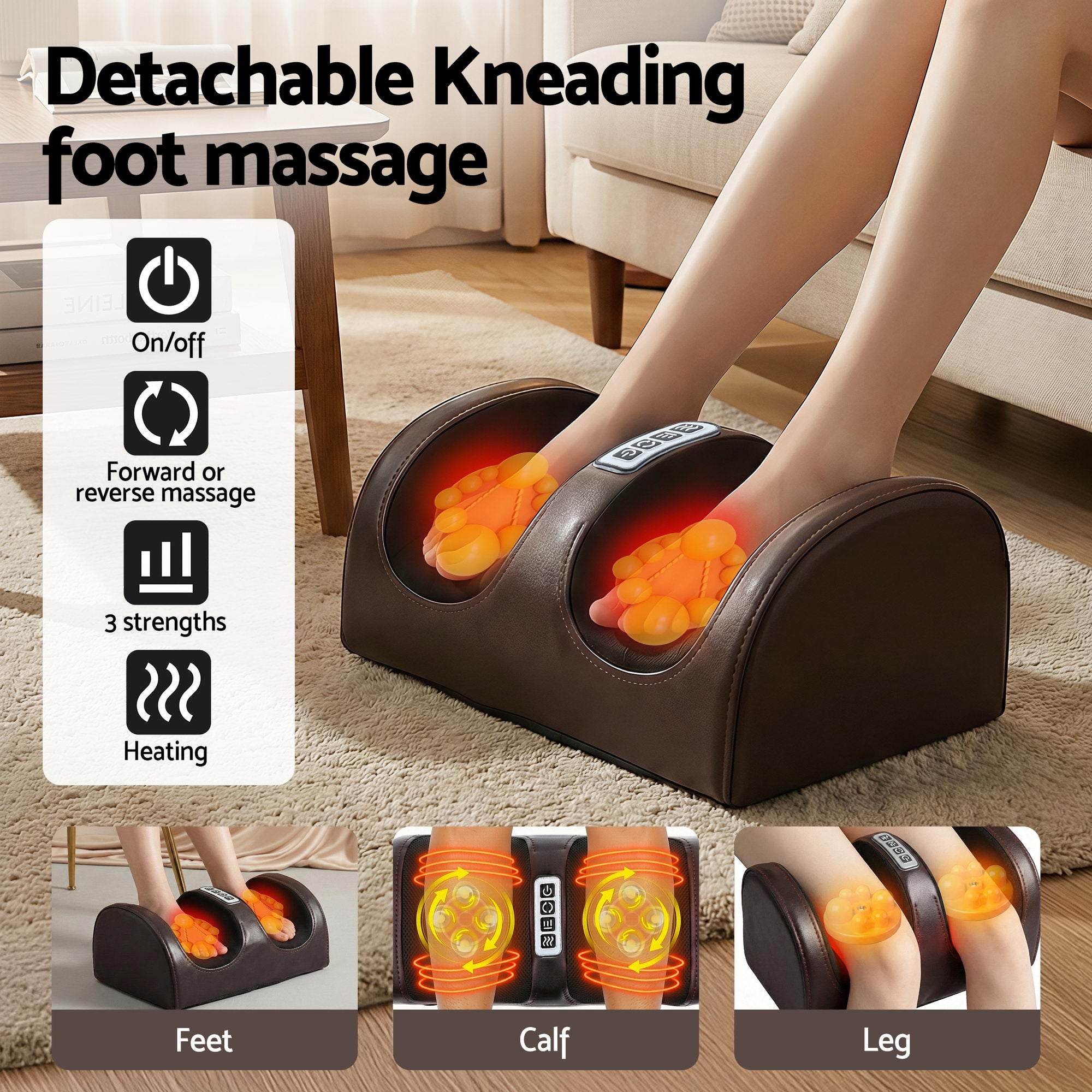 Livemor Massage Mat Kneading Neck Foot Massager Heated Vibration Airbag Mattress