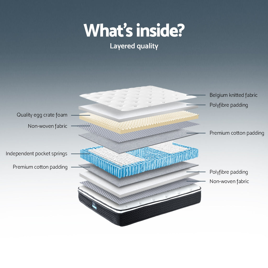 Giselle Bedding 21cm Mattress Euro Top Queen