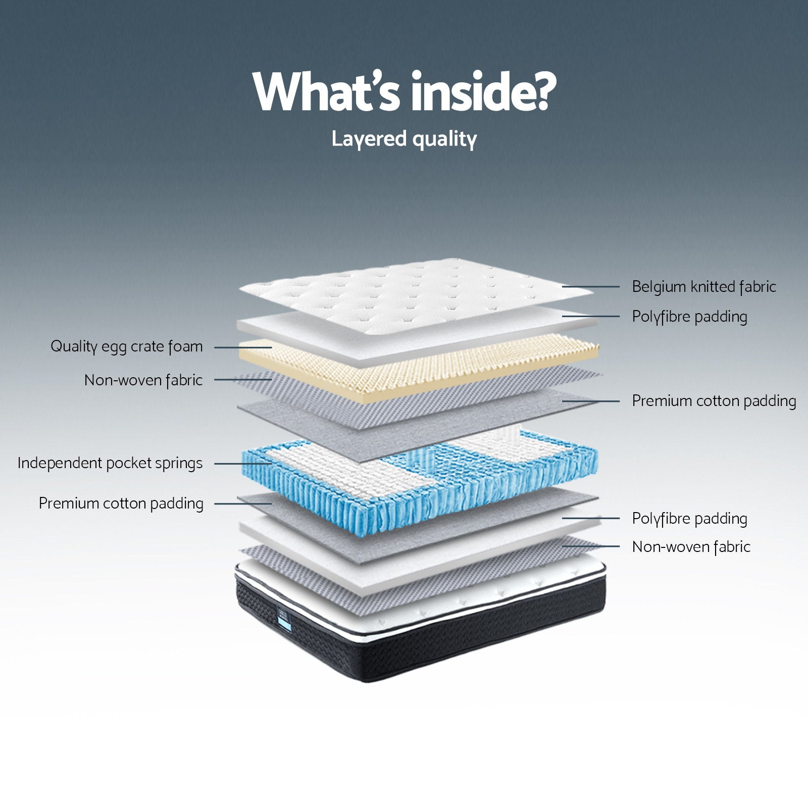 Giselle Bedding 21cm Mattress Euro Top Queen