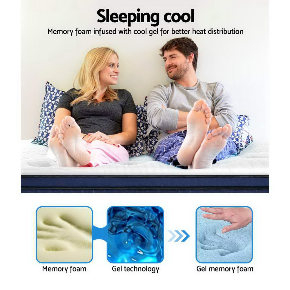 34cm Mattress Cool Gel Memory Foam 7 Zone Double