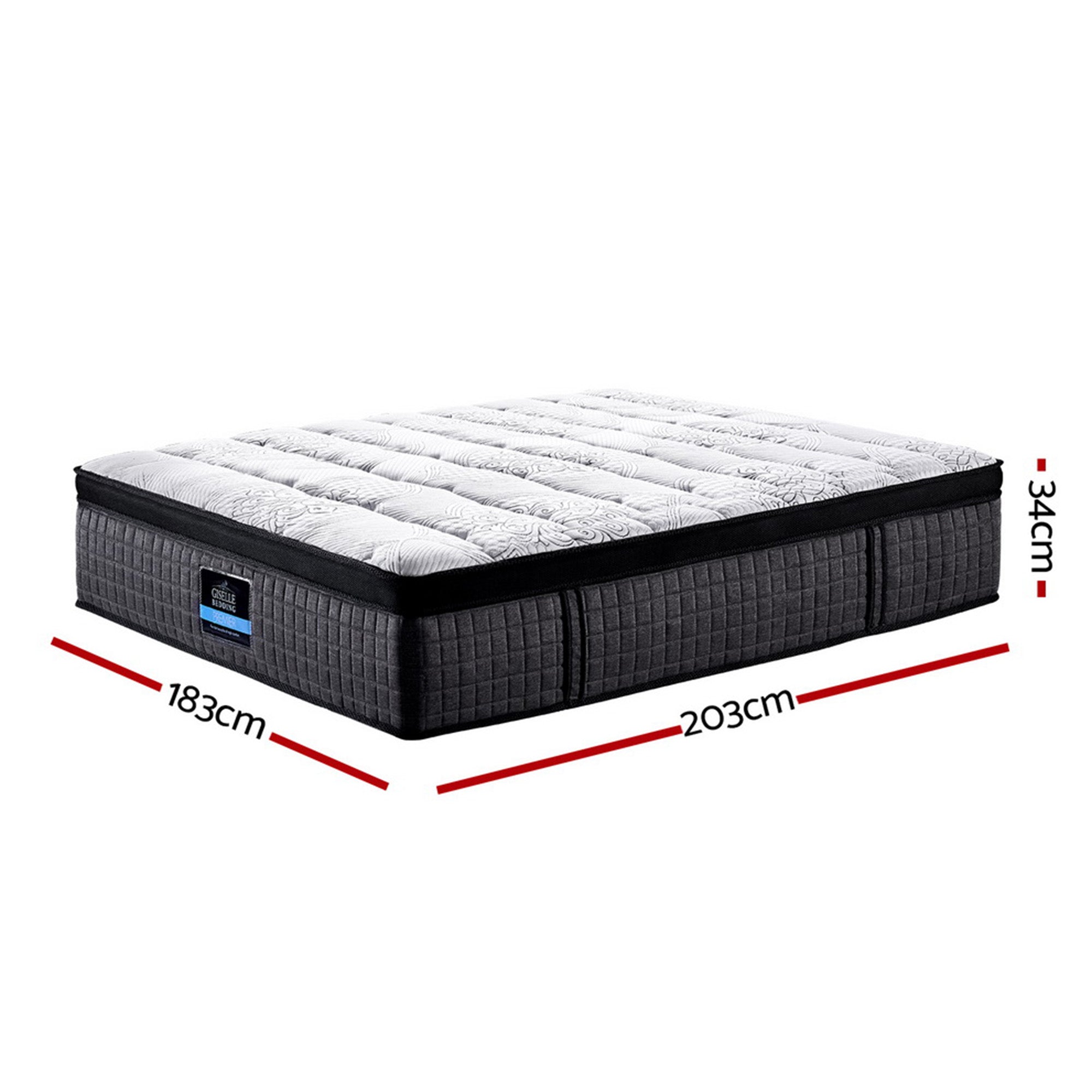 Giselle Bedding 34cm Mattress 9 Zone Latex Foam King
