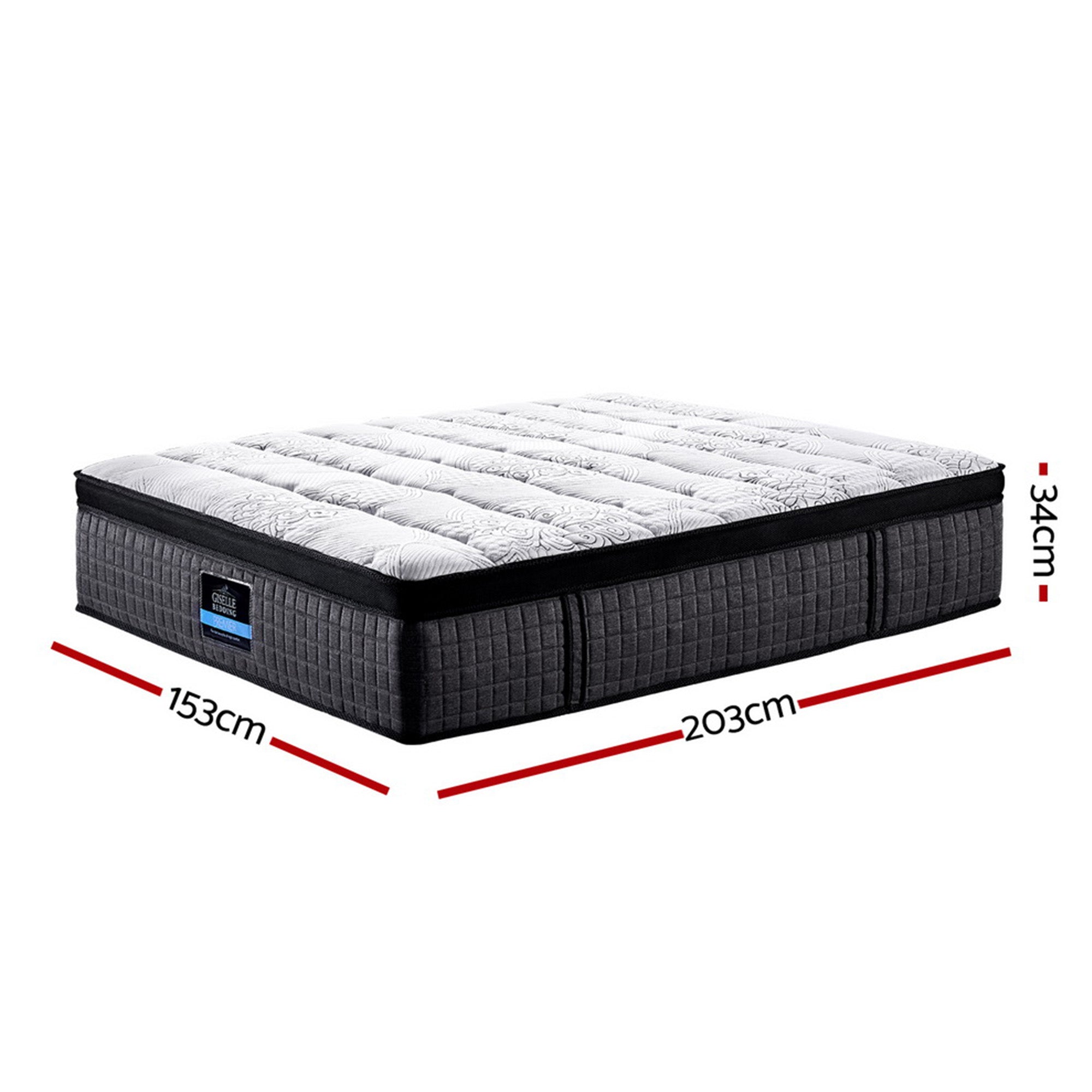 Giselle Bedding 34cm Mattress 9 Zone Latex Foam Queen