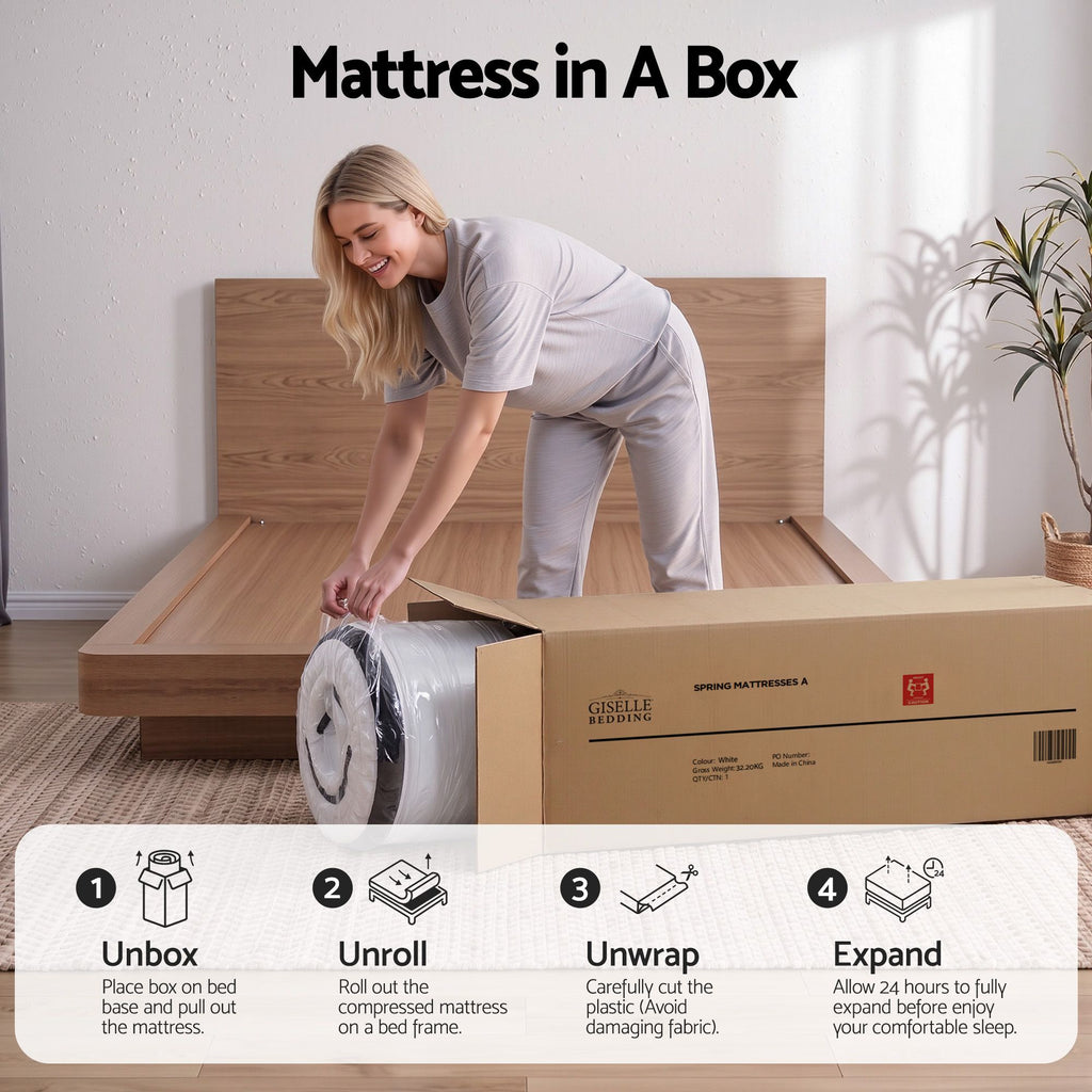 Giselle Bedding 31cm Mattress Euro Top Queen