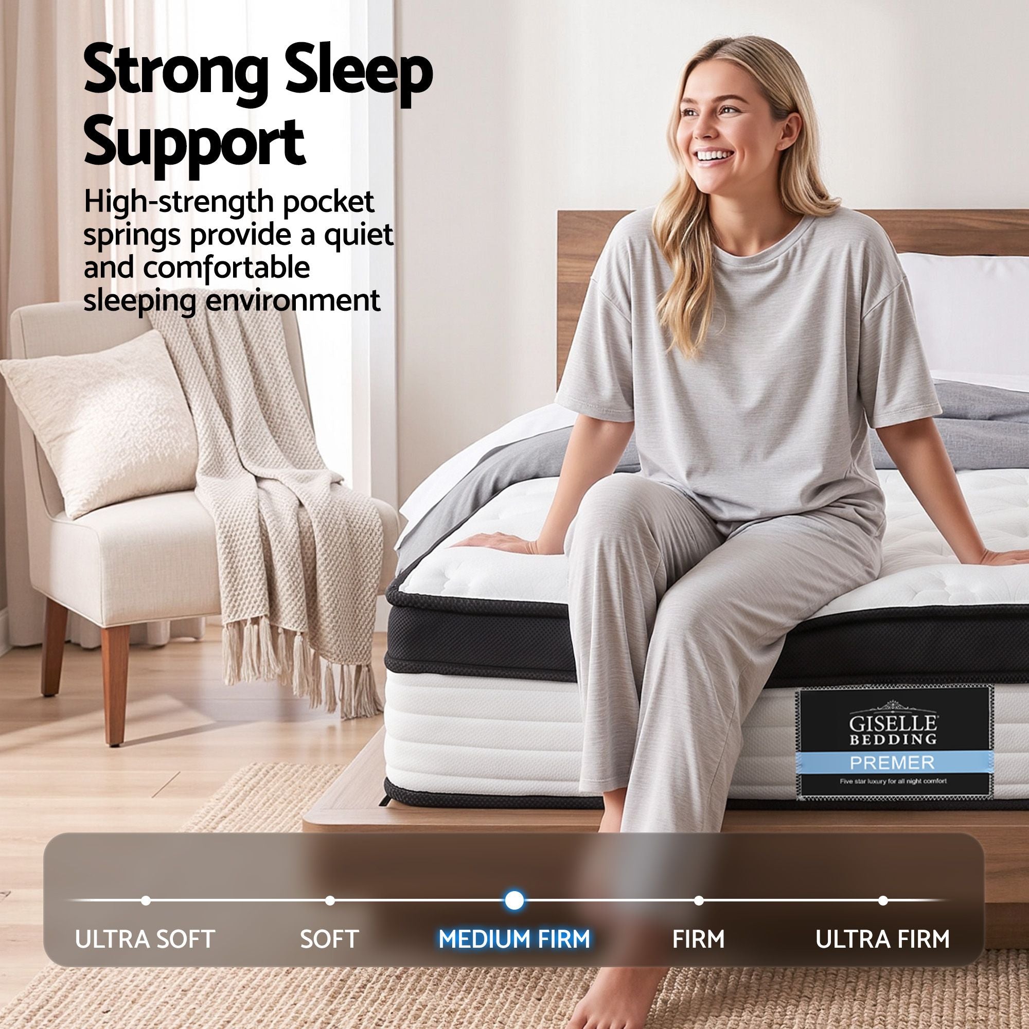 Giselle Bedding 31cm Mattress Euro Top Single