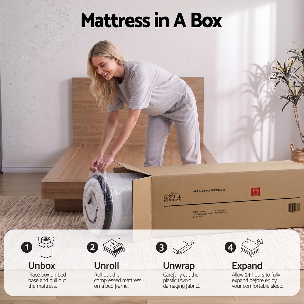 Giselle Bedding 31cm Mattress Euro Top Single
