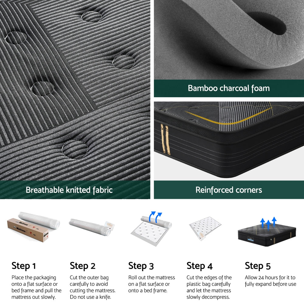 35cm Giselle Mattress Double Bed Bamboo Pocket Firm Foam