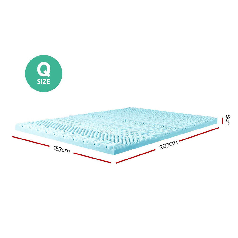 Memory Foam Mattress Topper 11-Zone 8cm Queen