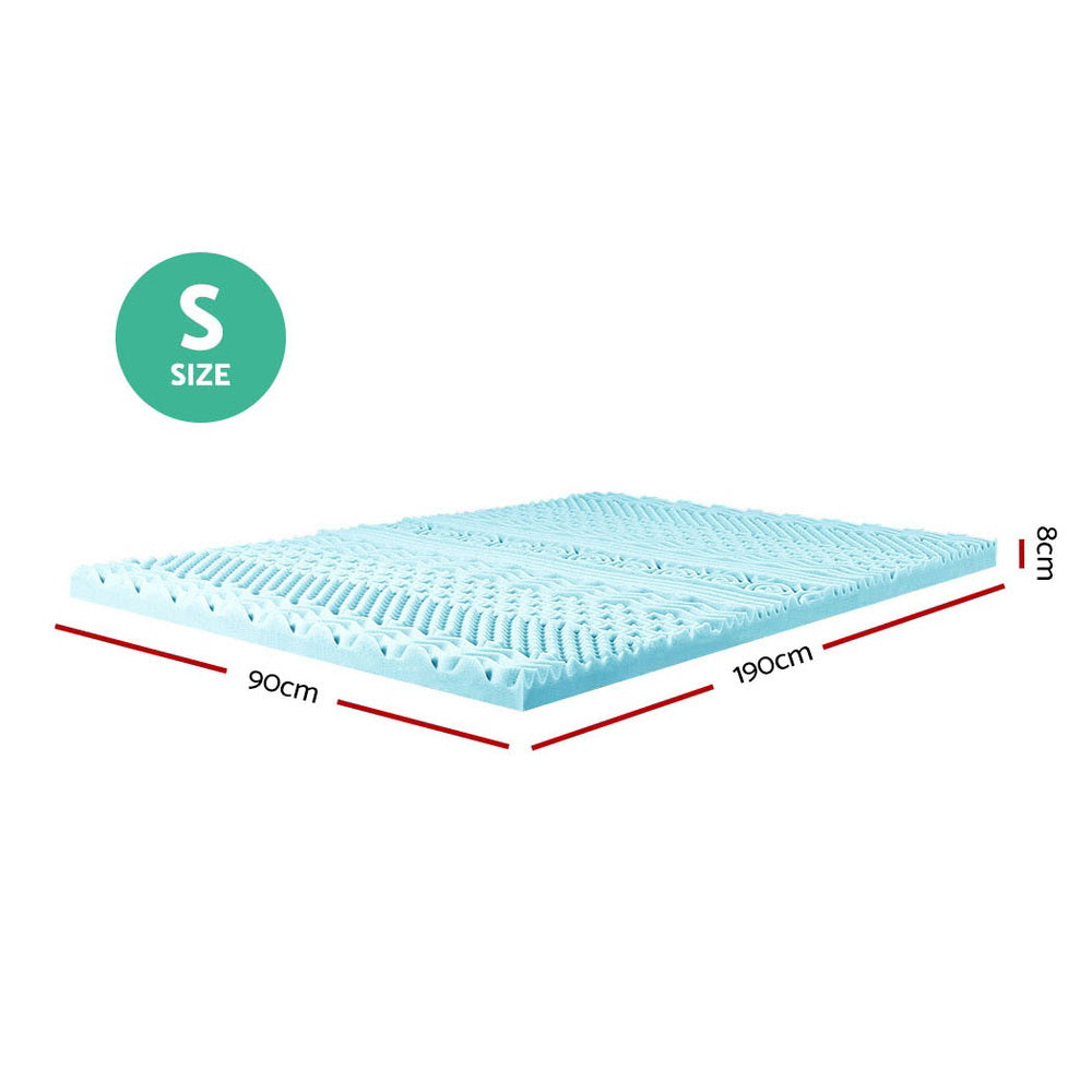 Memory Foam Mattress Topper 11-Zone 8cm Single