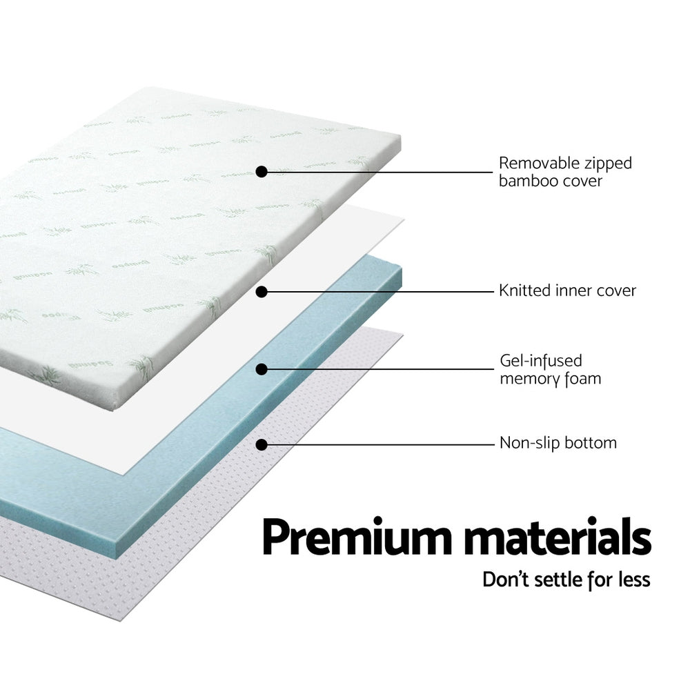 Memory Foam Mattress Topper Cool Gel 5cm Queen