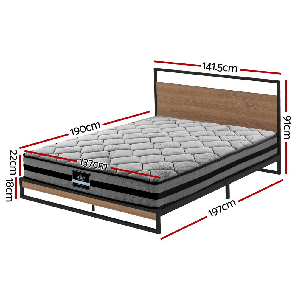 Metal Bed Frame Double Size Beds Platform with Mattress