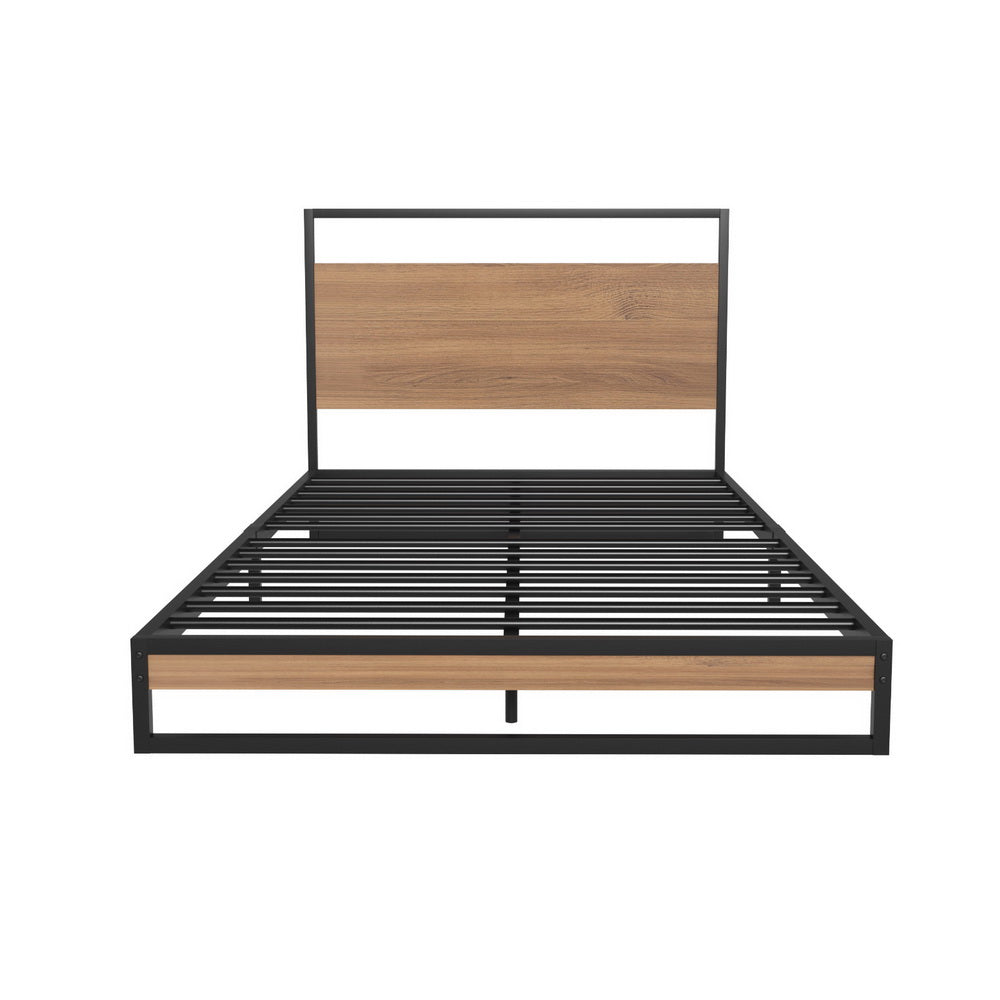Metal Bed Frame King Single Size Beds Platform with Mattress